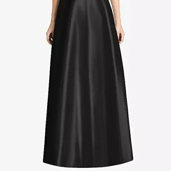 Alfred Sung D748 Black Strapless A-Line Gown With Pockets - Picture 2 of 4